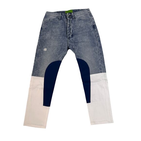 NEW Sandrine Rose X Free People Women's High Waist Patch Jeans Size 25 - Picture 1 of 8